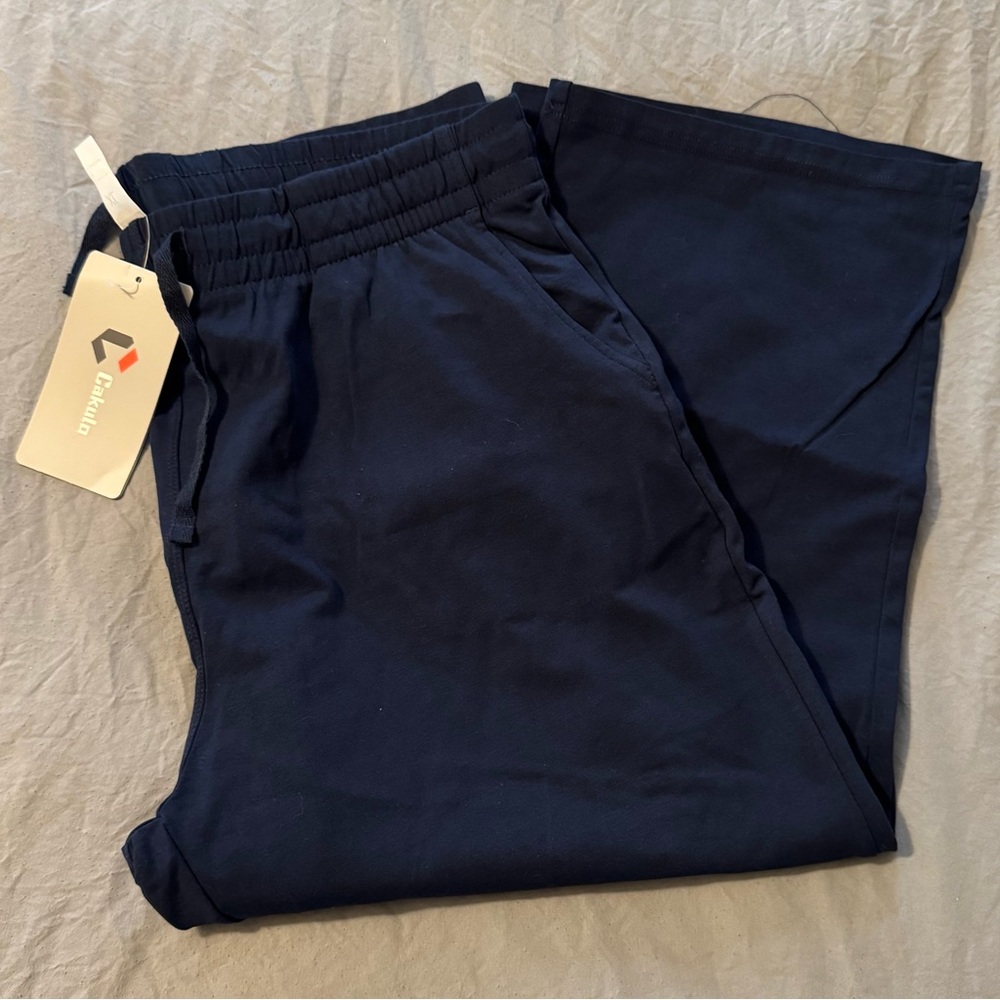Cakulo Women’s Lightweight Cotton Blend Elastic Waist‎ Capri Pants XL